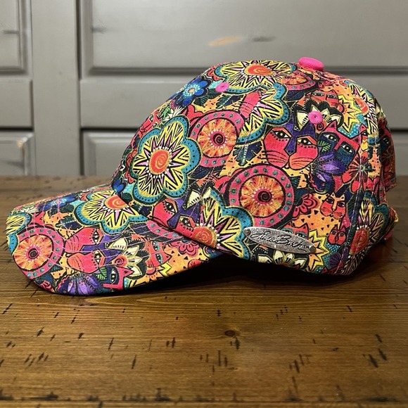 Laurel Burch Women Colorful Cats Floral Abstract Art Adjustable Baseball Hat Cap - Picture 3 of 11